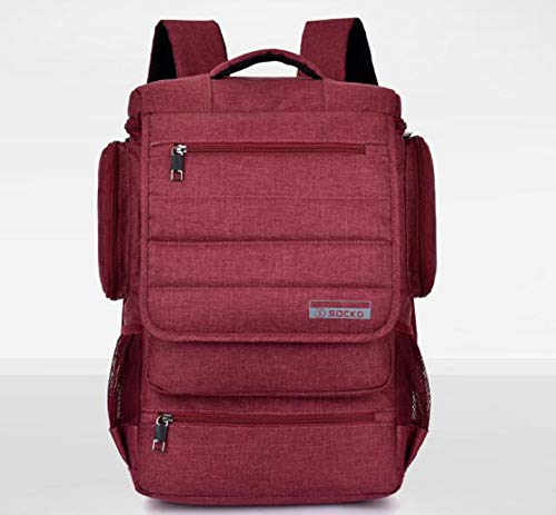 GAOQIAN Mochila Multifuncional Business Laptop Mochila universitaria de Gran Capacidad para Hombres Mochila de Viaje,Red,17