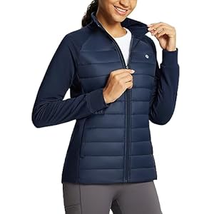baleaf Women’s Running Jacket Winter Lightweight Water Resistant Puffer Coat Fall Cold Weather Hiking Zip Pockets