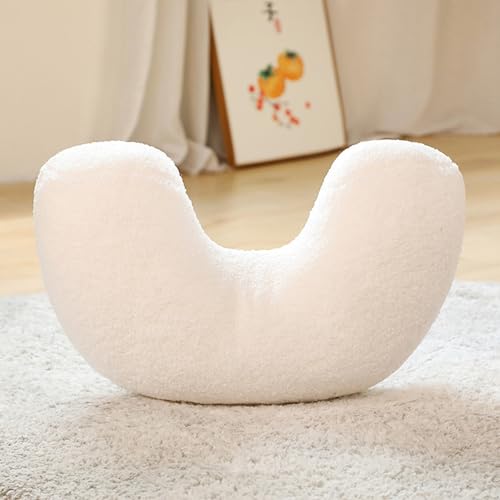 Hanchiweier Creative Pillows Geometry Knot Ball Plush Pillow Soft Donut Cashew Shaped Decorative Throw Pillows for Living Room Sofa Cushion (White Cashew Pillow)
