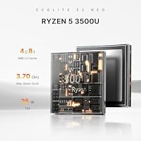 BOSGAME E2 Air Windows 11 Pro Business Mini PC AMD Ryzen 5 3501U, 4C 8T, bis zu 3,7 GHz, 8 GB DDR4 RAM, 256 GB SSD, 4K@60Hz Triple Display, HDMI, Type-C, USB3.2, LAN, Wi-Fi 5, Bluetooth 5.0 – Ansicht 3