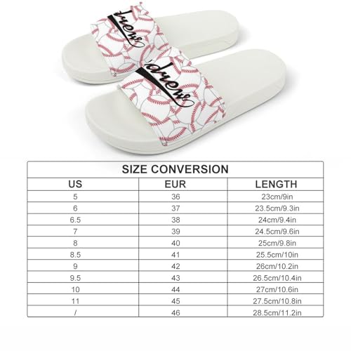Custom Sports Slides Personalized Slippers - Baseball Sandals Quick Drying Softball Slippers Indoor Outdoor,Gifts for Men Youth Boy (White,Style 32)2