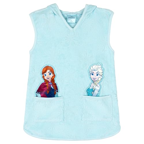 Disney Frozen Toddler Girls Loop Terry Cloth Hooded Swim Cover Up UPF 50+ Mint Blue 3T