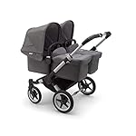 Bugaboo Donkey 3 Twin Erweiterungsset Complete – Verwandelt einen Einzelkinderwagen in einen Geschwisterwagen – Faltbarer, leichter Kinderwagen mit grauem Sonnendach und Aluminium-Fahrgestell