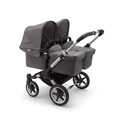 Bugaboo Donkey 3 Twin Erweiterungsset Complete – Verwandelt einen Einzelkinderwagen in einen Geschwisterwagen – Faltbarer, leichter Kinderwagen mit grauem Sonnendach und Aluminium-Fahrgestell