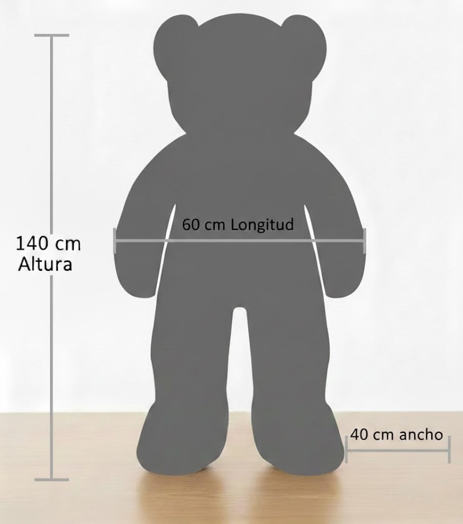 Creaciones Llopis – Oso y Perro de Peluche Gigante 140 cm – Animales de Peluche Grandes – Varios Modelos y Colores (Oso Co-Co Rosa)