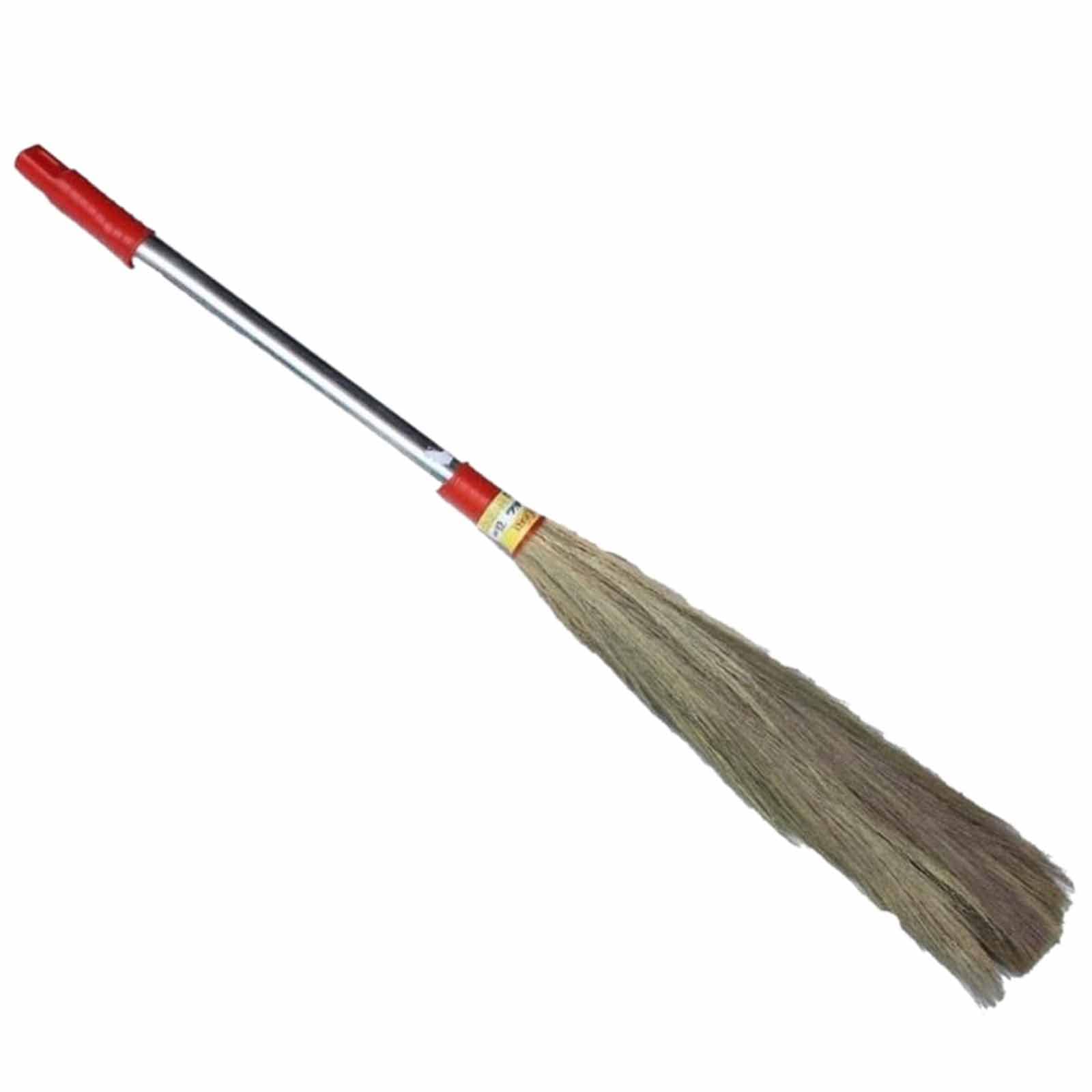 Ahinsa Steel Pipe Broom| Pack of 2| Phool Jhadu| Long Stick Metal Handle for Easy Floor Cleaning| Home Floor & Ceiling Cleaning (Ahinsa Steel Pipe 41'')
