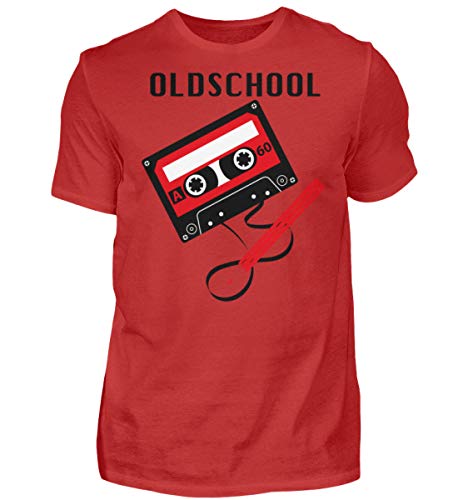 T-shirt homme Oldschool Tape rouge XL vêtement vintage en coton col rond pour été