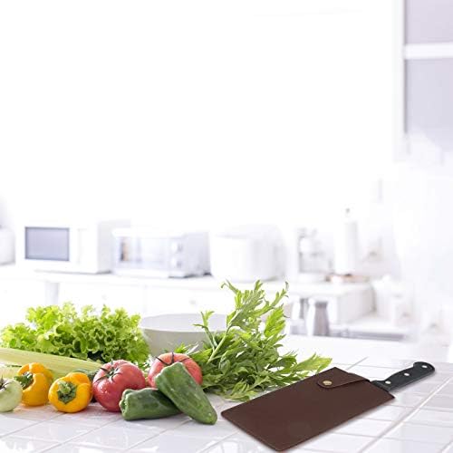 HANSHI 8.3" Chef Knife Guard, Heavy Duty Leather Knife Sheaths, Chef Wide Knives Blade Edge Protectors, Cleaver Guard, Knife Covers HDT04