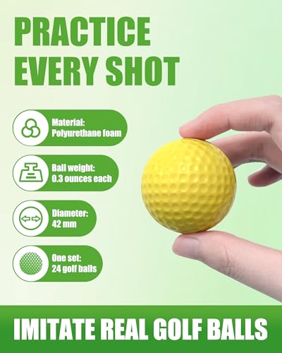 HHLZM 24 Pack Yellow Foam Balls