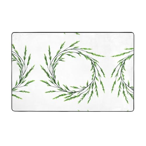 AKGFFDS Tappeto in tessuto di flanella con stampa di rami e ghirlande di salice, 152,4 x 99,1 cm, tappetino per soggiorno, ufficio, tavolino da caffè, letto, balcone