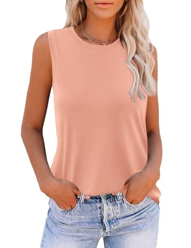 Zeagoo Basic Top Damen Tank Tops Ärmerlos Oberteile Basic Rosa Frauen...