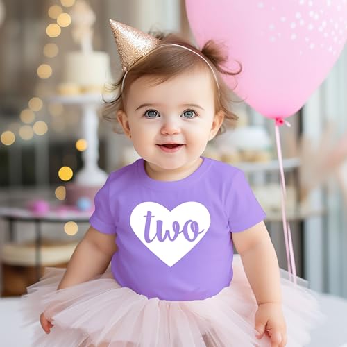 Two in Heart 2nd Birthday Girls Shirt for Toddler Girls Second Birthday Outfit3