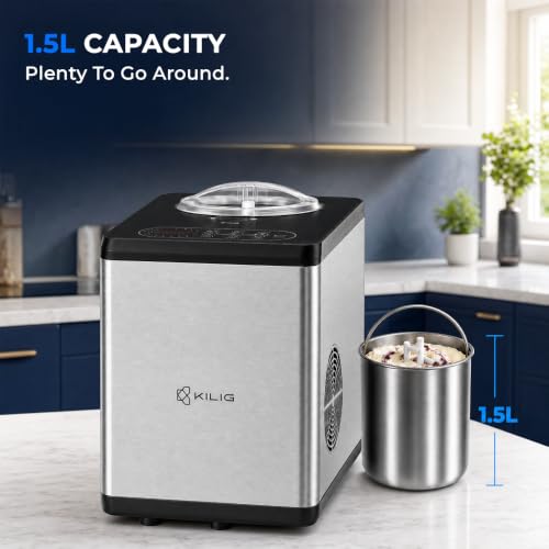 Image of KILIG Dolcina Ice Cream Maker, 4 Modes, 1.5L, LED Touch, IM-02