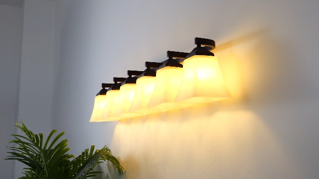 Image of JONATHAN Y 39.5 inch Oil Rubbed Bronze White 6-Light Metal Glass Rectangular Vanity Light Wall Sconce Traditional Transitional for Bathroom with Frosted Glass Shade Damp Rated LED Bulbs Included JYL7623A