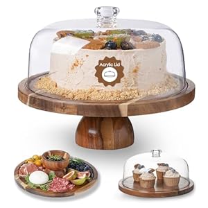Kanwone Acacia Wood Cake Stand with...