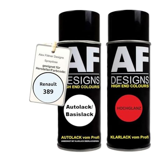 Alex Flittner Designs Autolack Spraydose Set für Renault 389 Orange Basislack Klarlack Sprühdose 400ml