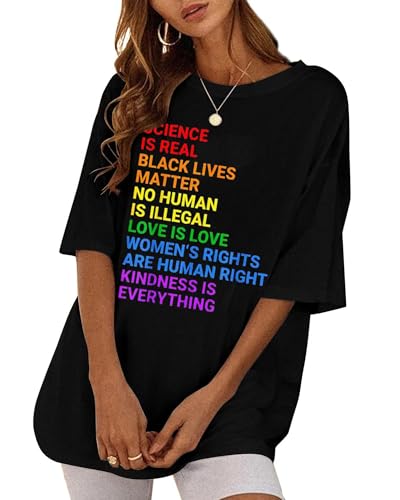 LGBT Awareness T Shirt Rainbow Flag Human Rights Womens Shirts Pride Shirt LGBTQ Equality Rights Tee Tops