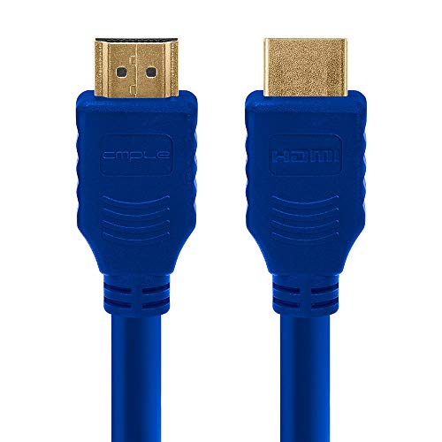 Cmple - Hdmi Cable 6Ft High Speed Hdtv Ultra-Hd (Uhd) 3D, 4K @60Hz, 18Gbps 28Awg Hdmi Cord Audio Return - 6 Feet Blue #TOP1