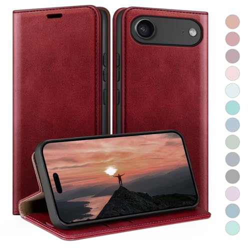 Étui portefeuille iPhone 17 Air en cuir de premium HUOUH