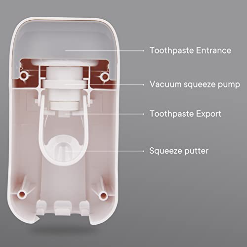 Aesthetic Toothbrush Holders For Bathrooms - Automatic Toothpaste Dispenser & Brush Holder, Bathroom Storage Essentials, Smart Brushing Accessory, Wall Mounted Shower Room Decor Set (Grey) #TOP5