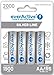 Produktbild everActive Akku AA 2000 mAh 4 Stück, NI-MH, Mignon R6, wiederaufladbar, vorgeladen, Silver Line 1.2V, 1 Blisterkarte, Silber, EHRL6-2000