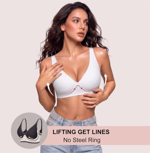 Image of Women's Pure Cotton Blend Lightly Padded Bra (Pack of 3) | Full Coverage Wirefree T-Shirt Bra | Soft Breathable Everyday Bra | Adjustable Straps | Comfortable Multicolor Bra