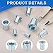MECCANIXITY 40Pcs M8 x 18mm Rivet Nut Thread Half Hexagonal Carbon Steel Hardware Nuts White Zinc-Plate Threaded Insert Nut Suitable for Furniture Industrial