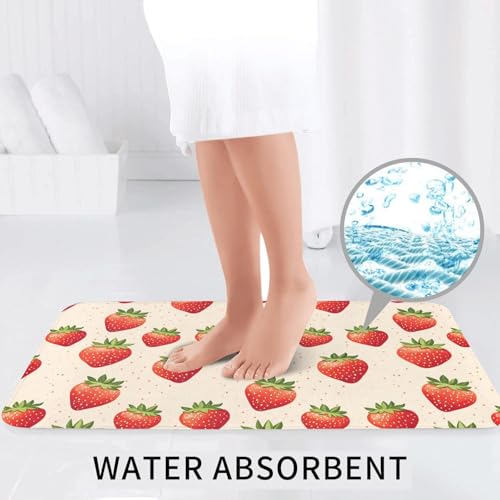 Tapis de salle de bain ultra absorbant lavable style fraise - 6