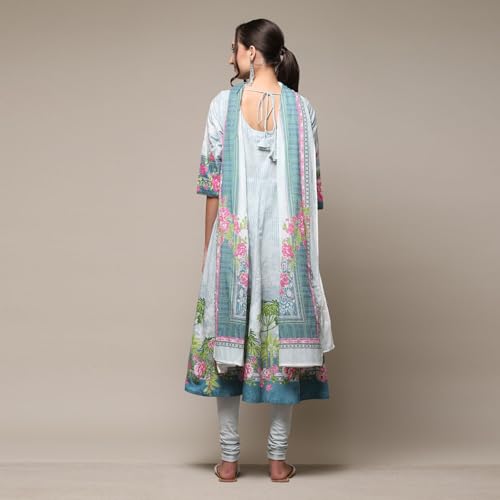 Image of BIBA Women Art Silk Regular Fit Flared Dyed Kurti