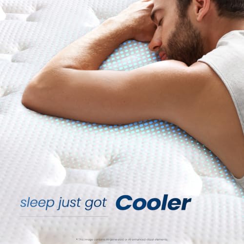 Image of Coolvie 14 Inch King Mattress - Medium Plush Feel Hybrid Mattress | Reinforced Edge Support, Pressure Relief for All Sleepers, King Size Euro Top Mattress in a Box with Certified Safe Foam