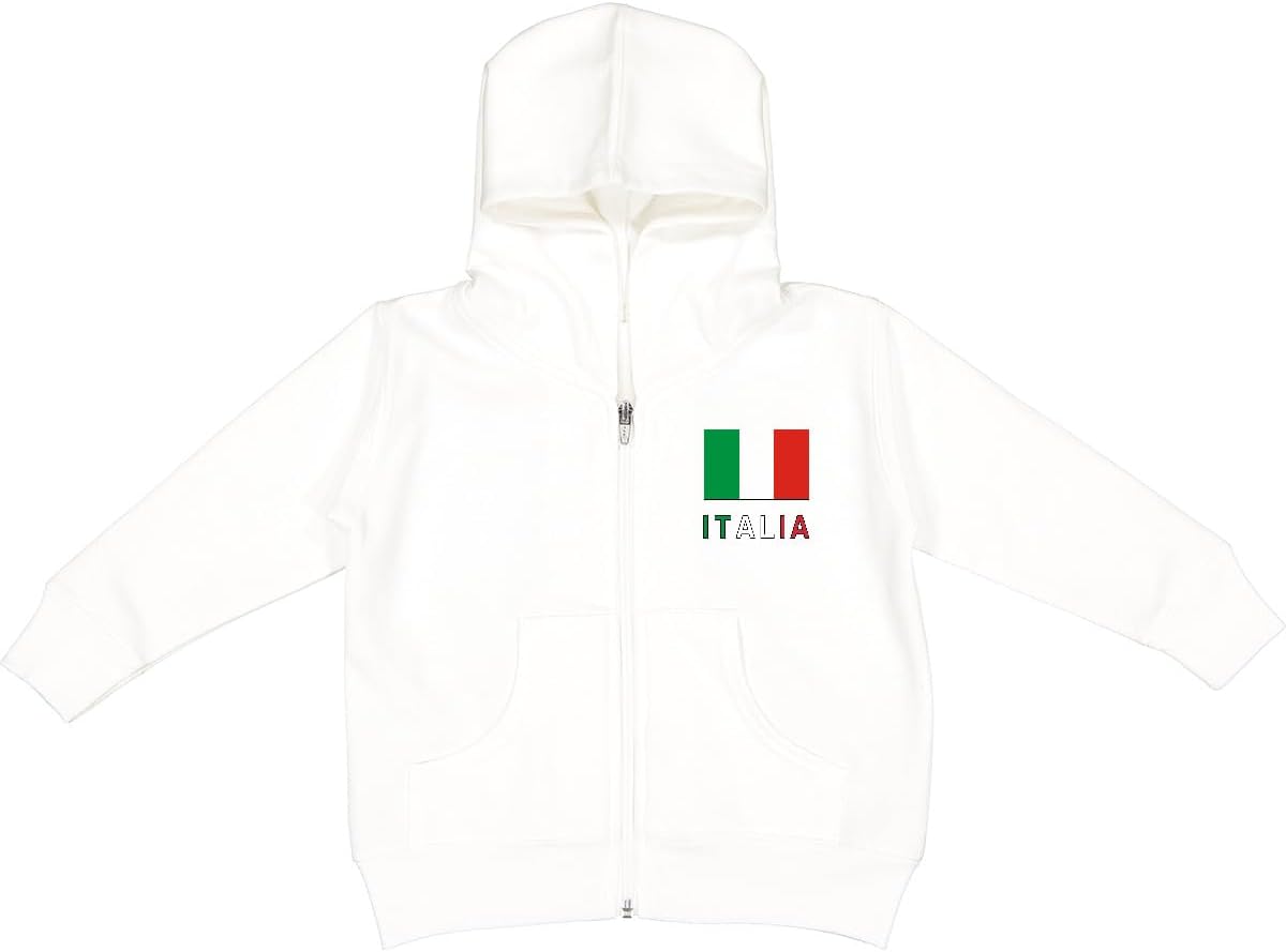 inktastic Italy Flag & Italia - Black Border Toddler Hooded Jacket