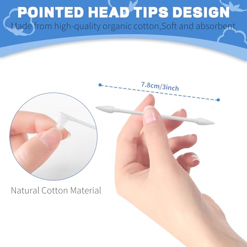 pointed tip cotton swabs 800 count double precision tips with paper stick cotton buds for makeup personal care crafts