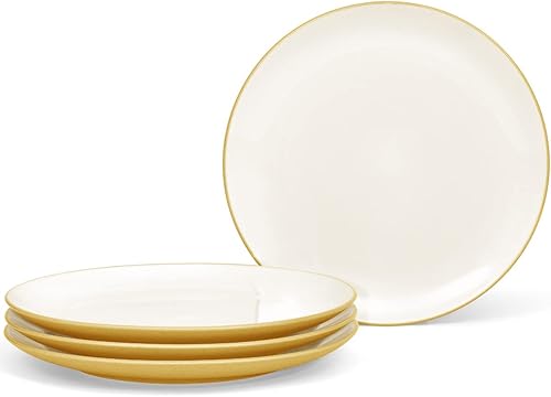 Noritake Colorwave Mostaza Juego de 4 platos llanos Coupé, 10-12"
