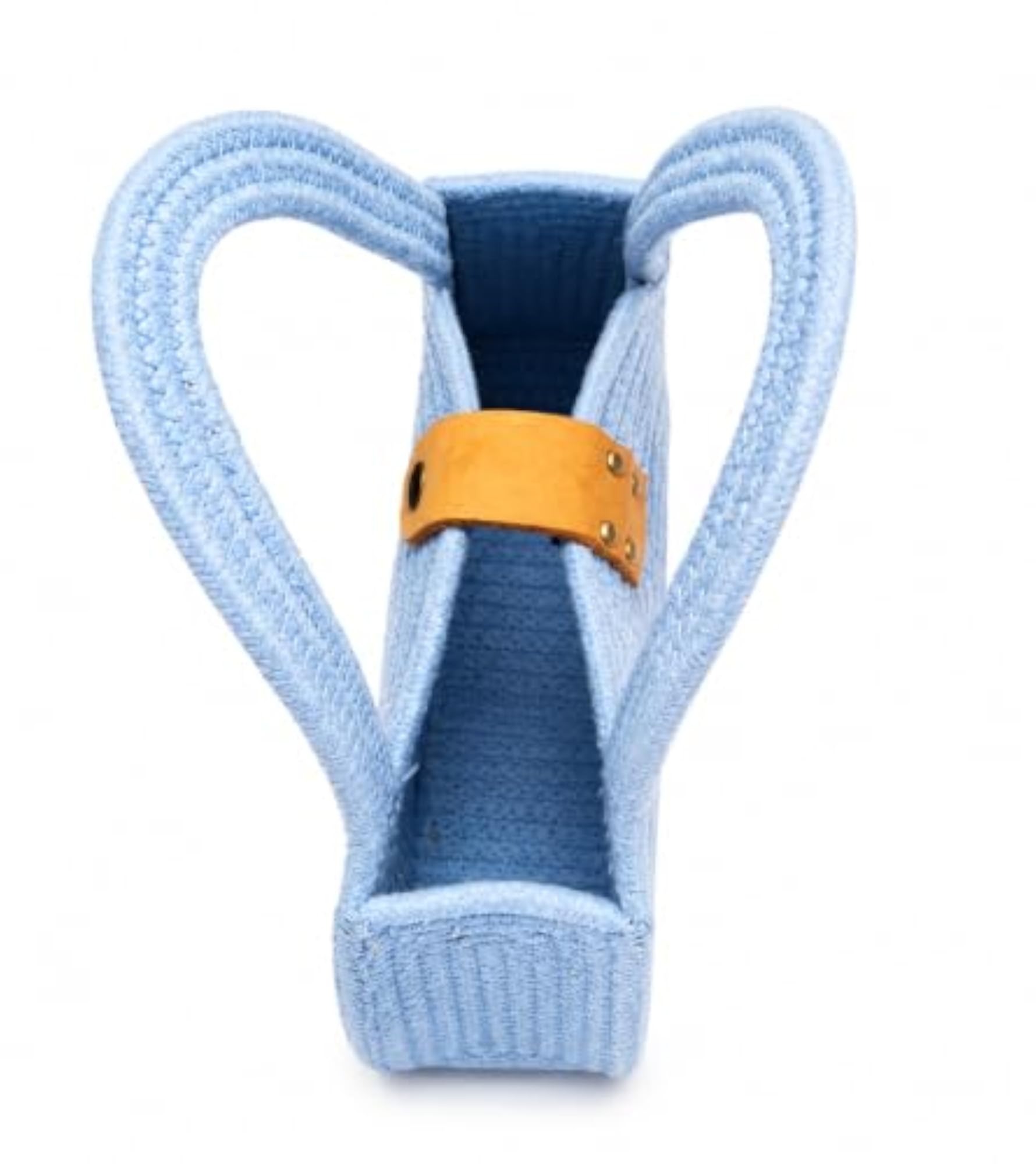 Light Blue Handmade Cotton Dori Braided Tote Bag