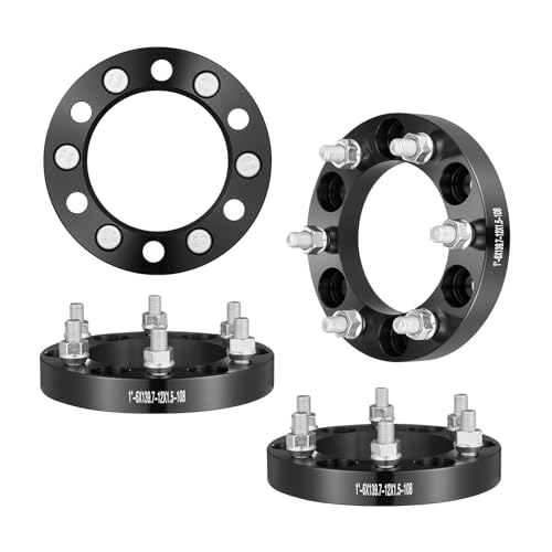 VEVOR Élargisseur de Voie 4PCs Épaisseur 25 mm, Entretoises de Roue 6 Boulons, Modèles de Boulons 152x140 mm, Alésage 108 mm, Compatible avec Toyota, Hummer, Lexus, Chevrolet, Honda 1979-2022