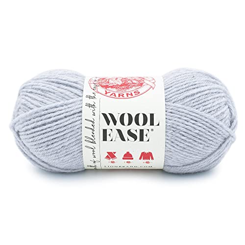 Image of Lion Brand Yarn Wool-Ease Yarn, Worsted-Weight Yarn for Knitting and Crocheting, 1 Pack, Icicle