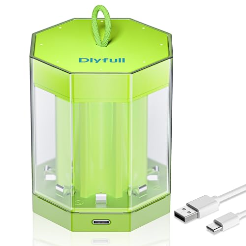 Dlypow 8 Bay AA AAA Battery Charger with Storage Dust Cover, USB-C High-Speed Charging, Independent...