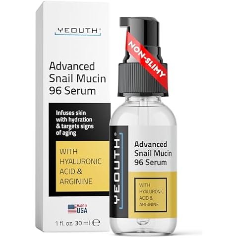 YEOUTH Snail Mucin Serum for Face, Advanced Snail 96 Mucin Power Essence Serum,Hydrating Snail Serum, Snail Mucin Essence Skin Care 1oz Cover