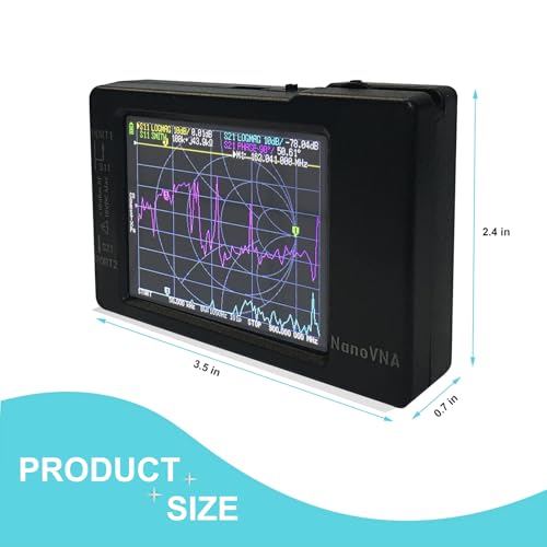 Image of Upgraded NanoVNA-H Vector Network Analyzer, 10KHz-1.5GHz Portable Antenna Analyzer with 2.8-Inch Touchscreen, Upgraded HW3.6 for S-Parameter, SWR, and Smith Chart Measurements
