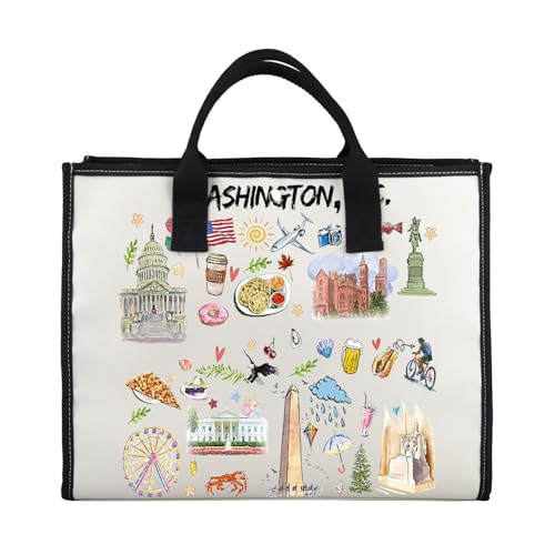 G2TUP Washington DC Lover Tote Bag - DC Tourist Travel Souvenir Handbag