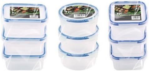 Keep Fresh Clip & Lock Storage Containers (Round, Square & Rectangular), 3 Piece