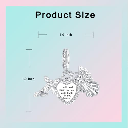 Image of LUXILLA Love You Best Friend Grandma Wife Heart Charm 925 Sterling Silver Charms Fit for Bracelets Necklace Jewelry Gift for Women