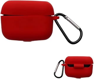 حافظة سماعات أذن لاسلكية من السيليكون مضادة للصدمات مع حلقة تثبيت، سهلة الفك ومقاومة للخدش، حماية كاملة، مضادة للضياع متوافقة مع سماعات أذن هونر X1 - أحمر