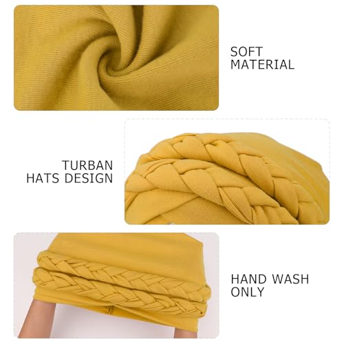 Image of DRESHOW African Women Turban Caps Beanie Twist Headscarf Pre-Tied Double Twisted Braids Headwraps for Women Chemo Cancer Cap