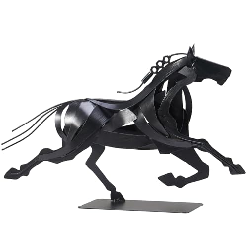 Estatua de Caballo de Metal Pintada a Mano