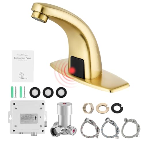 Grifo de baño automático con sensor de movimiento y diseño manos libres cepillado 6