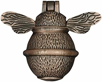Bee Door Knocker for Front Door | Polished Solid Brass Bee | Brass Knockers with Strike Plate | UPVC | Bumblebee Front Door Furniture with a Unique Design (Antique Copper)
