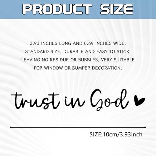 Image of 2 PCS Trust in God Rearview Mirror Sticker, Vinyl Automotive Rear View Mirror Stickers and Decals for Vehicles, Christian Bible Verse Stickers, Cute Car Accessories for Women (Black)