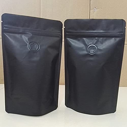 Bolsas herméticas con válvula para café molido 250g con cierre zip y fondo vertical negro 5