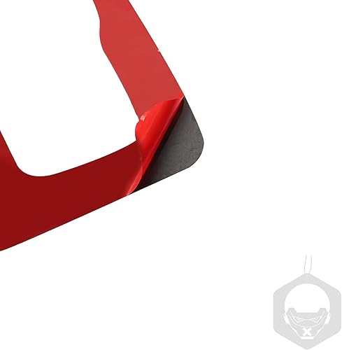 Miniatura 93 de Adhesivo para panel de palanca de cambios de consola central de automóvil, decoración de fibra de carbono suave real, interior de automóvil rojo